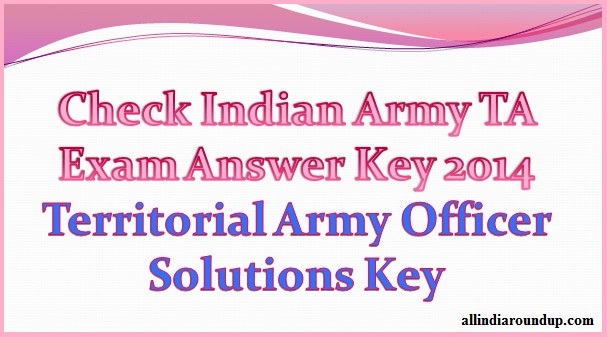 indian army TA Answer key