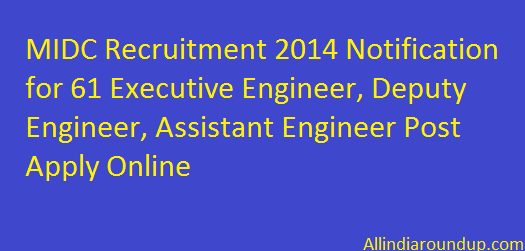 MIDC Recruitment 2014 Notification