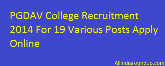 PGDAV College Recruitment 2014