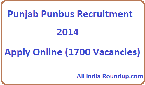 Punjab Punbus Recruitment 2014 
