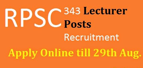 RPSC Lecturer Recruitment 2014 343 Various Vacancies