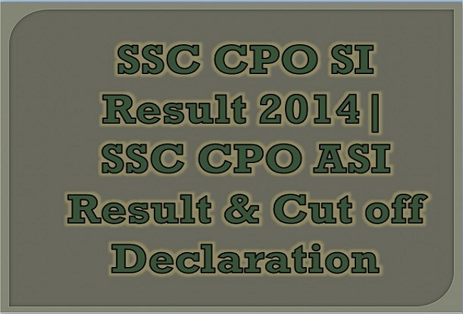 SSC CPO SI Result 2014