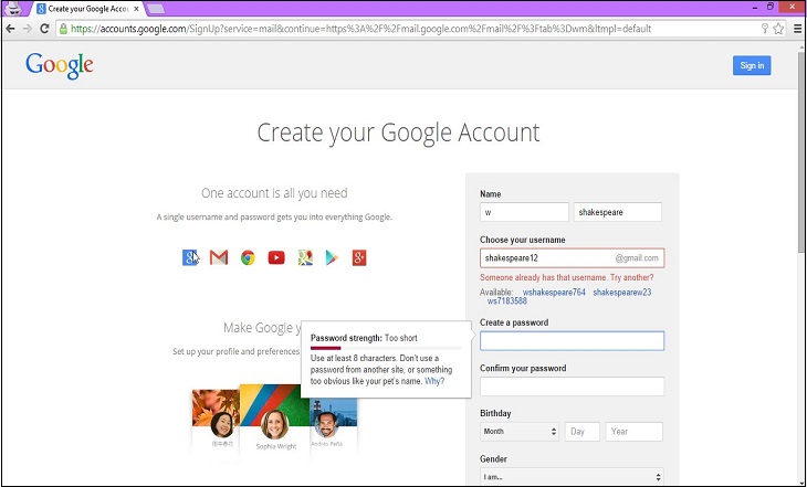Create your Google Account - Google Chrome