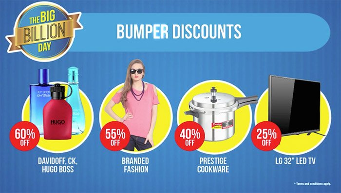 flipkart bumper discounts on big billion day