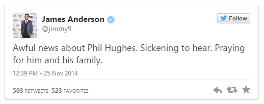 Cricket world unites on Twitter to offer prayers for Phillip Hughes’ speedy recovery