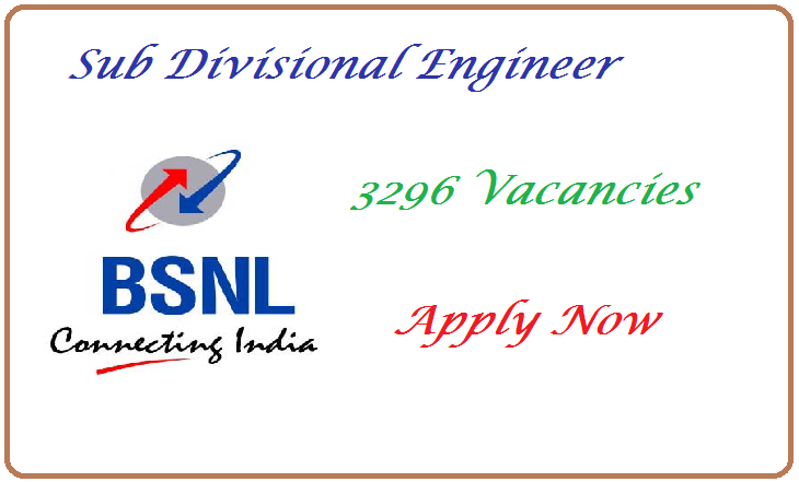 BSNL Recruitment For Sub-Divisional Engineer Post 2014 - 3296 Vancancies