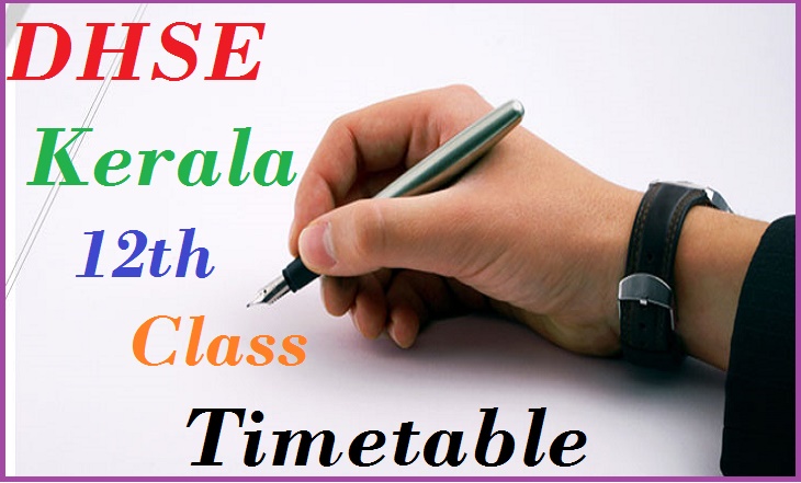 DHSE Kerala Plus Two (+2) Examination Timetable 
