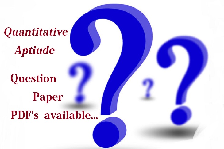 Quantitative Aptitude Previous Year Test Papers PDF Free Download