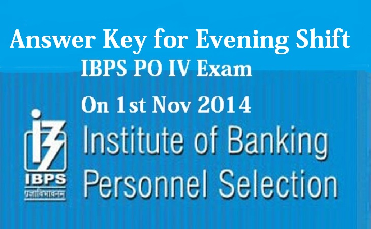 ibps answer key for evening shift exam on 1st Nov 2014