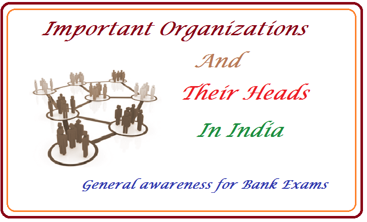 Important Organizations and their Heads in India