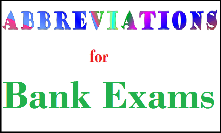Abbreviations for bank exams