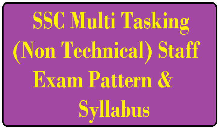 SSC Multitasking ( Non Technical ) Staff Exam Pattern|SSC MTS Syllabus