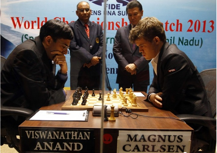 Indian grand master Anand defeats Carlsen in Game 3