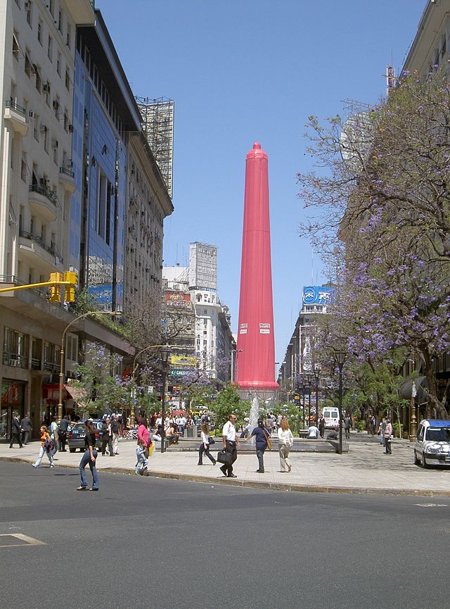 A 67 m long "condom" on the Obelisk of Buenos Aires, Argentina, part of an awareness campaign for the 2005 World AIDS Day