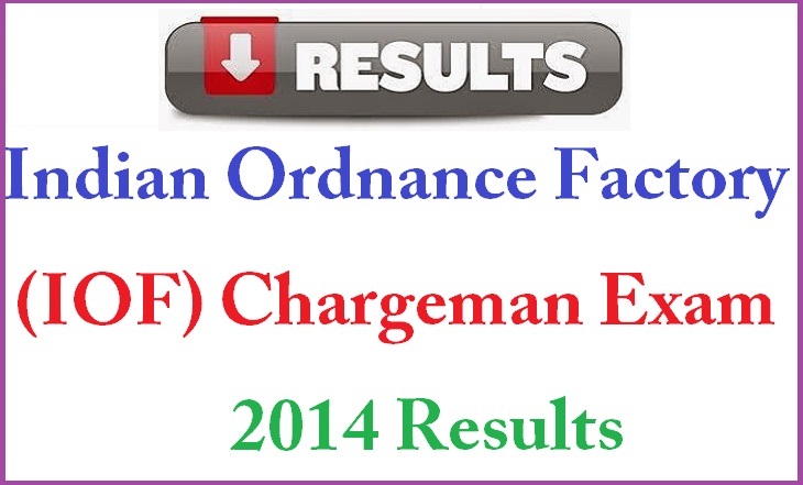 Indian Ordnance Factory {IOF} Chargeman results 