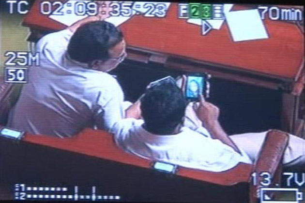 BJP MLA's Laxman Savadi, Krishna J Palemar and CC Patil watching Porn