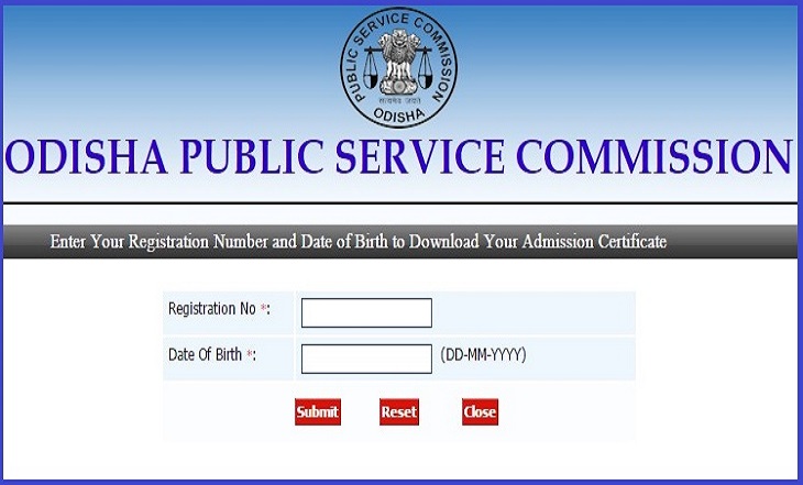 Odisha Public Service Commission HMO Admit card