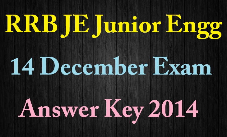 RRB Junior Engineer (14 Dec) Answer Key 2014 Cutoff Marks Download -