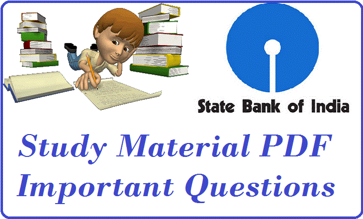 SBI Bank Material PDF Important Questions and points to Remember