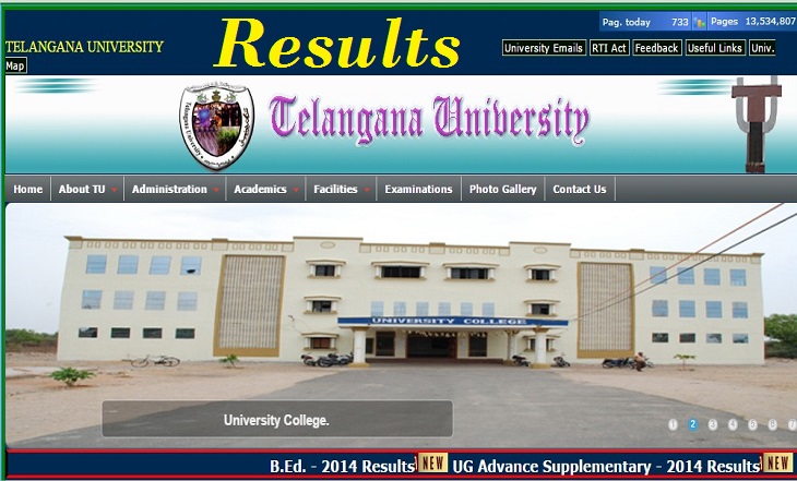 Telangana University Exam Results BA Bcom MBA B Pharm BeD Bsc Msc