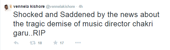Tollywood Twitter Reactions to the Death of Music Director Chakri