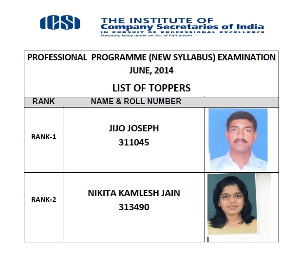 CS Professional toppers of New Syllabus: