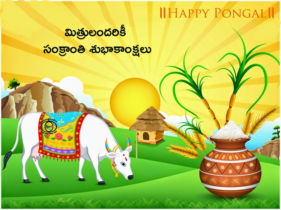 Happy Sankranthi Greetings Images in Telugu