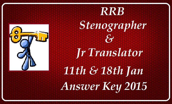 RRB Stenographer and Jr Translator Answer Key 2015 Download