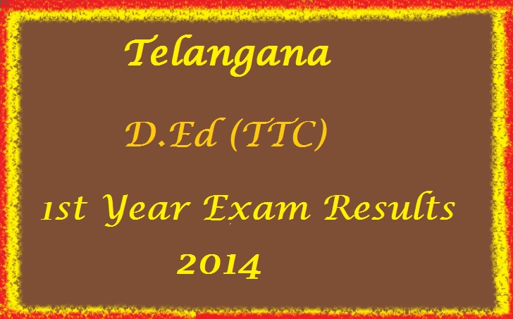 Telangana D.Ed (TTC) 1st Year Exam Results 2014 