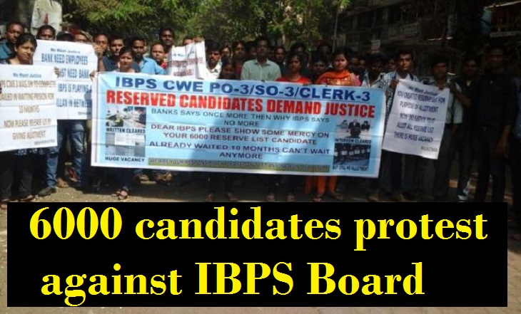 6000 candidates protest against IBPS Board for delay in hiring
