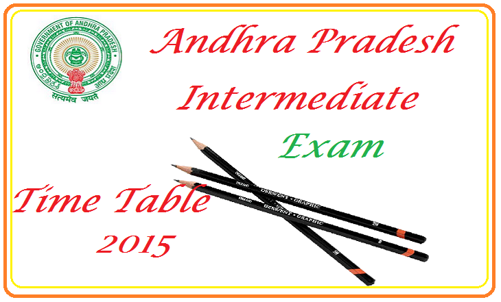 Andhra Pradesh Intermediate Exam 2015 Timetable Junior & Senior Inter