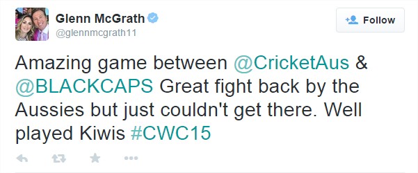 Australia Vs New Zealand Twitter Tweets and Reactions Eden Park, Auckland, ICC Cricket World Cup 2015