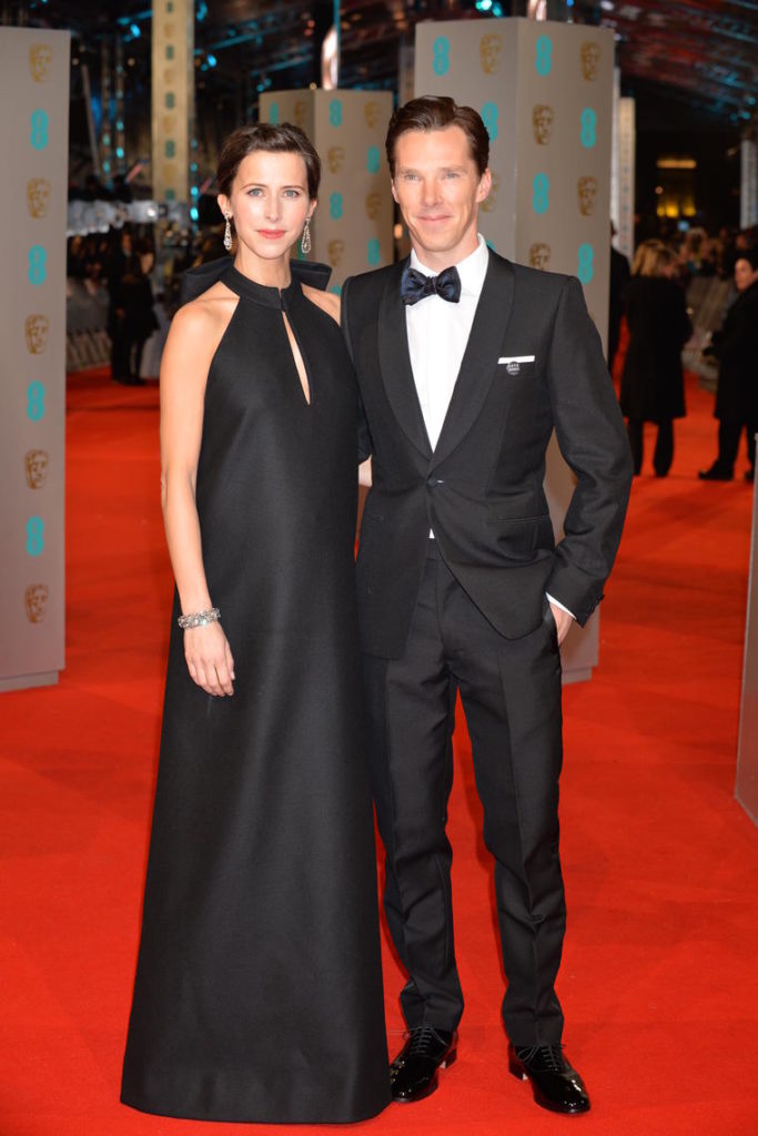 Benedict Cumberbatch and fianee Sophie Hunter on the red carpet at BAFTA Awards 2015