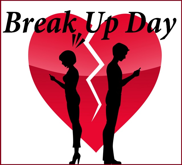 Break up day image of a couple in the heart symbol