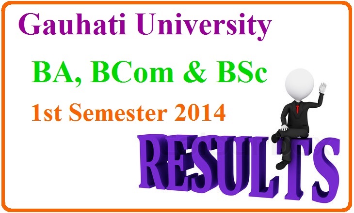 Gauhati University BA, BCom and BSc 1st Semester Result 2014