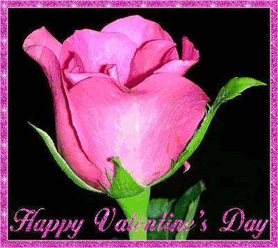 Valentines day pink rose Gif image free download