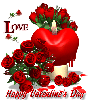 Animated gif Images for Valentines day with candle and roses