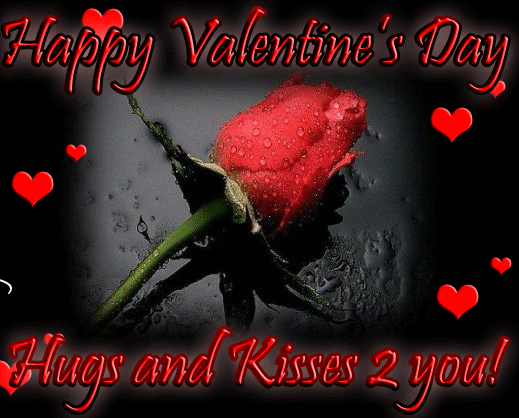 Happy Valentines day Gif Images with red rose
