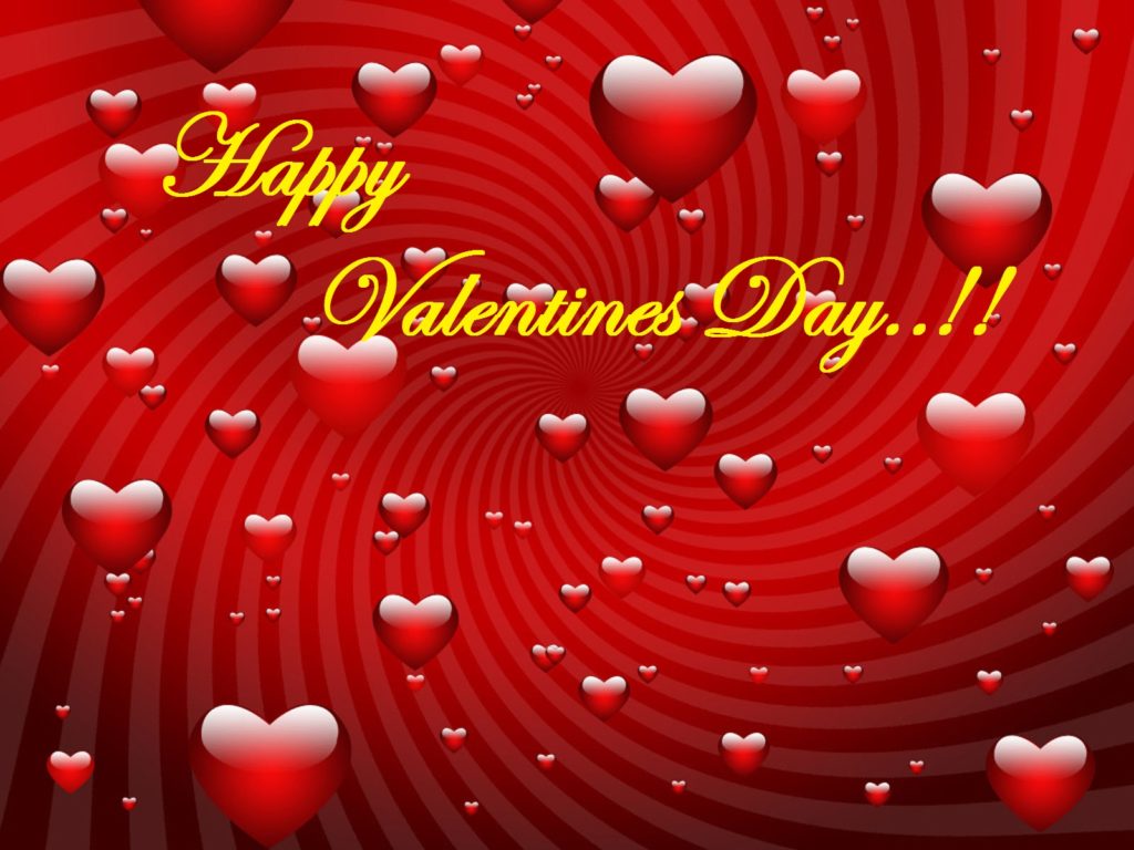 Valentines Day 3D Red Image with love symbols
