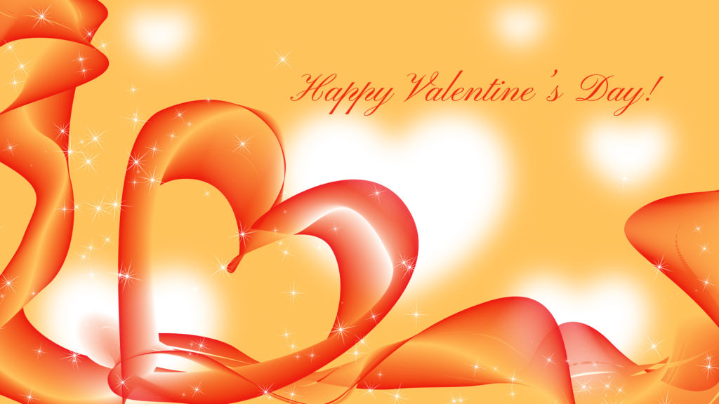 Valentines Day Ornage background with love hearts