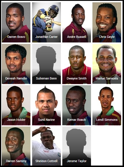 ICC Cricket World Cup 2015 West Indies Squads