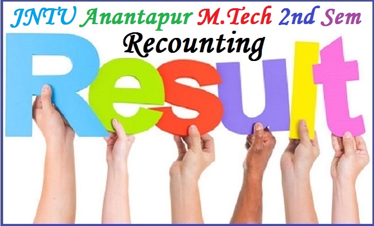 JNTU Anantapur M.Tech 2nd Semester Regular & Supply Exam Recounting Results