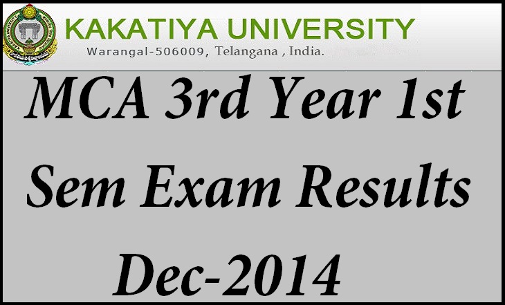 Kakatiya University MCA 3rd Year 1st Sem Exam Results Dec-2014 