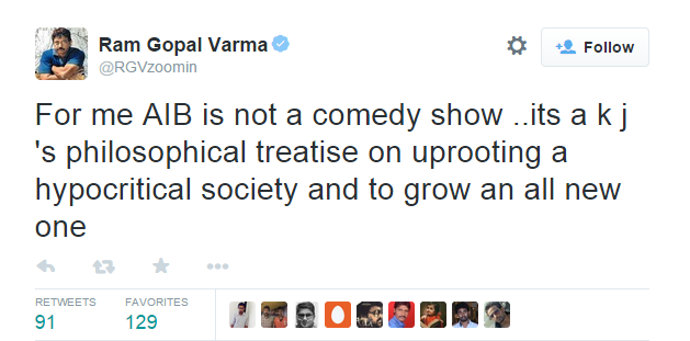 Ram Gopal Verma 'appreciates' Karan Johar for AIB Knockout