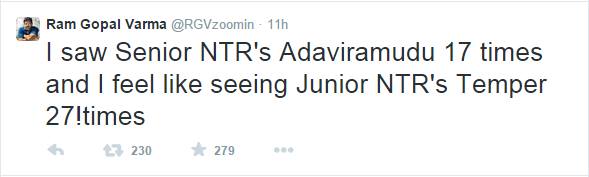 rgv twitter tweets about sr and jr ntr