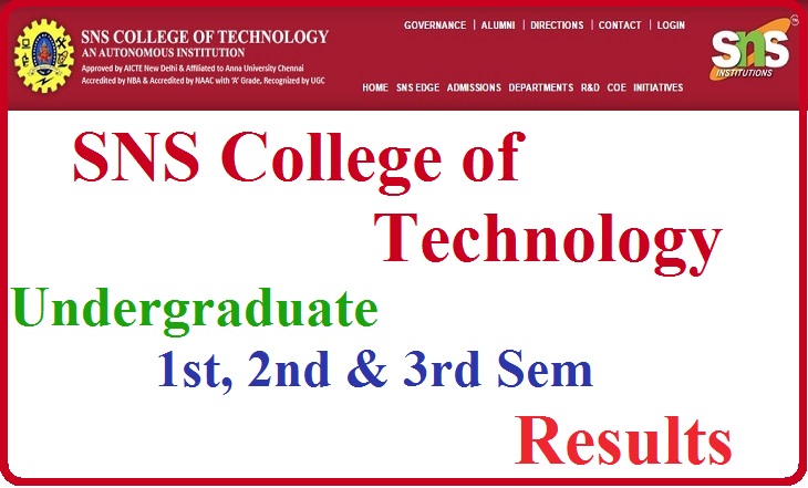 SNS College of Technology (B.E./B.Tech) 1st 2nd and 3rd Sem Reults Declared