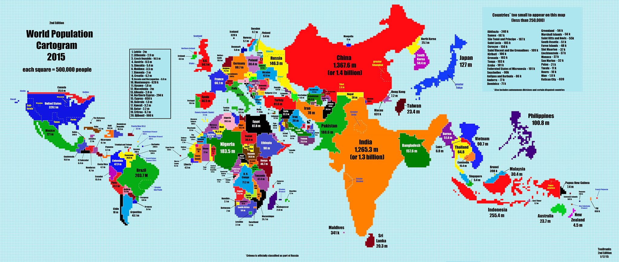 world map and world population details