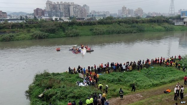 TransAsia Airplane crashes in to the River