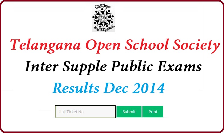 Telangana Open School Society Inter Supple Public Exams Results Dec 2014
