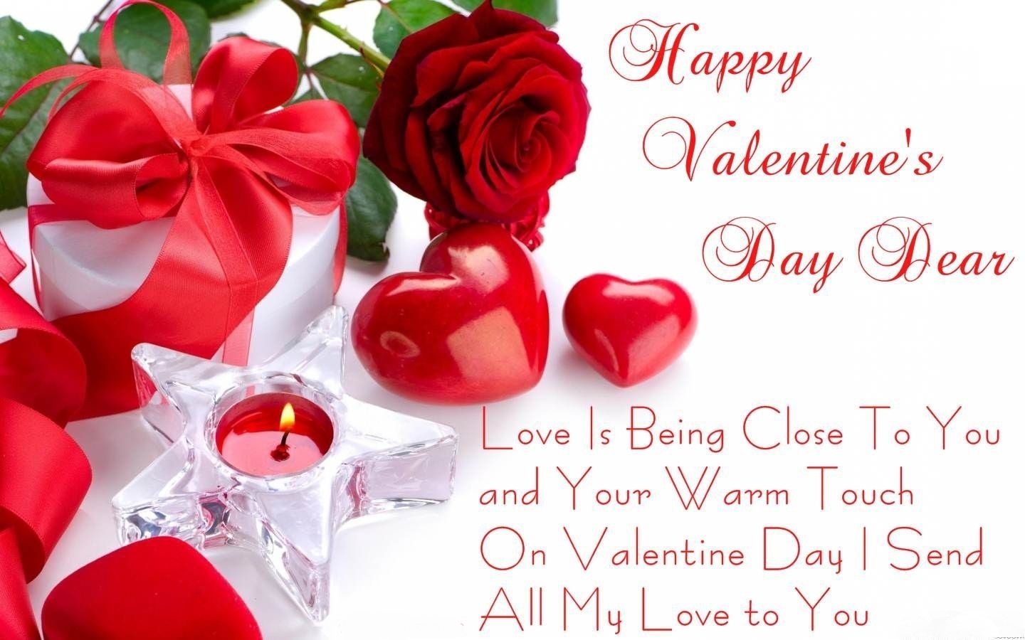 Happy valentines day Images with Love Quotes,red rose, heart symbol and candle light